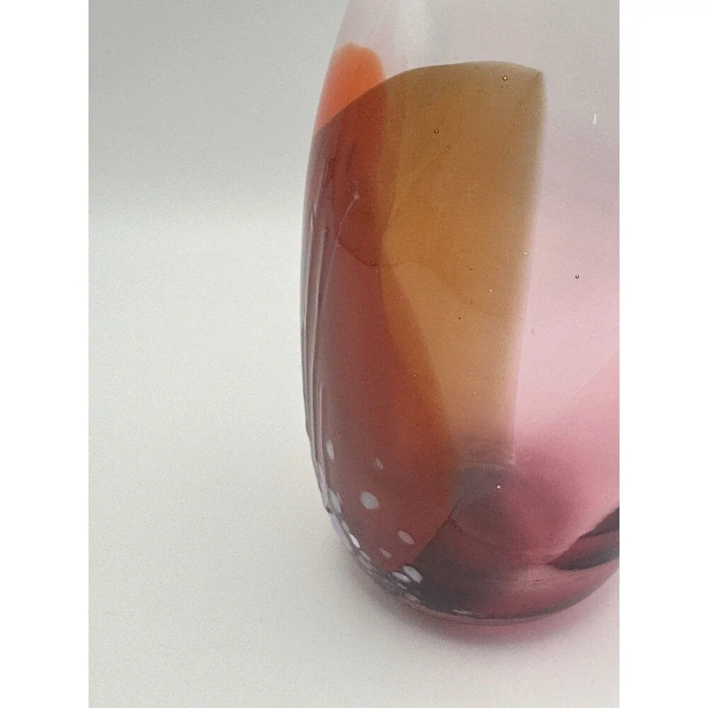 Vintage M. Rhys Williams 1988 Signed Studio Art Glass Bud Vase Hand Blown Glass